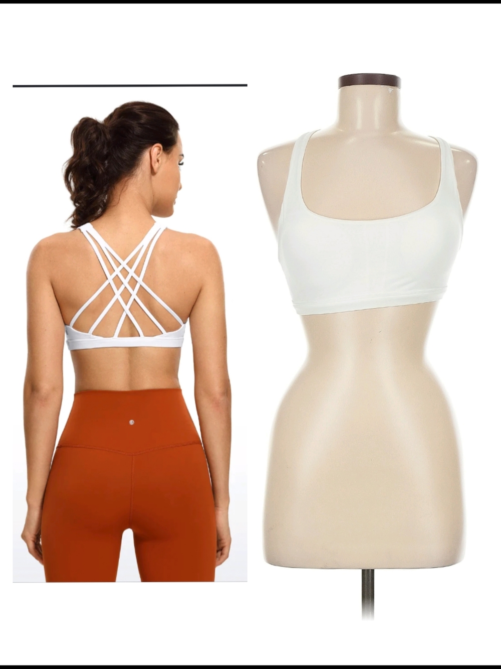 CRZ YOGA White Strappy Crisscross Back Sports Bra